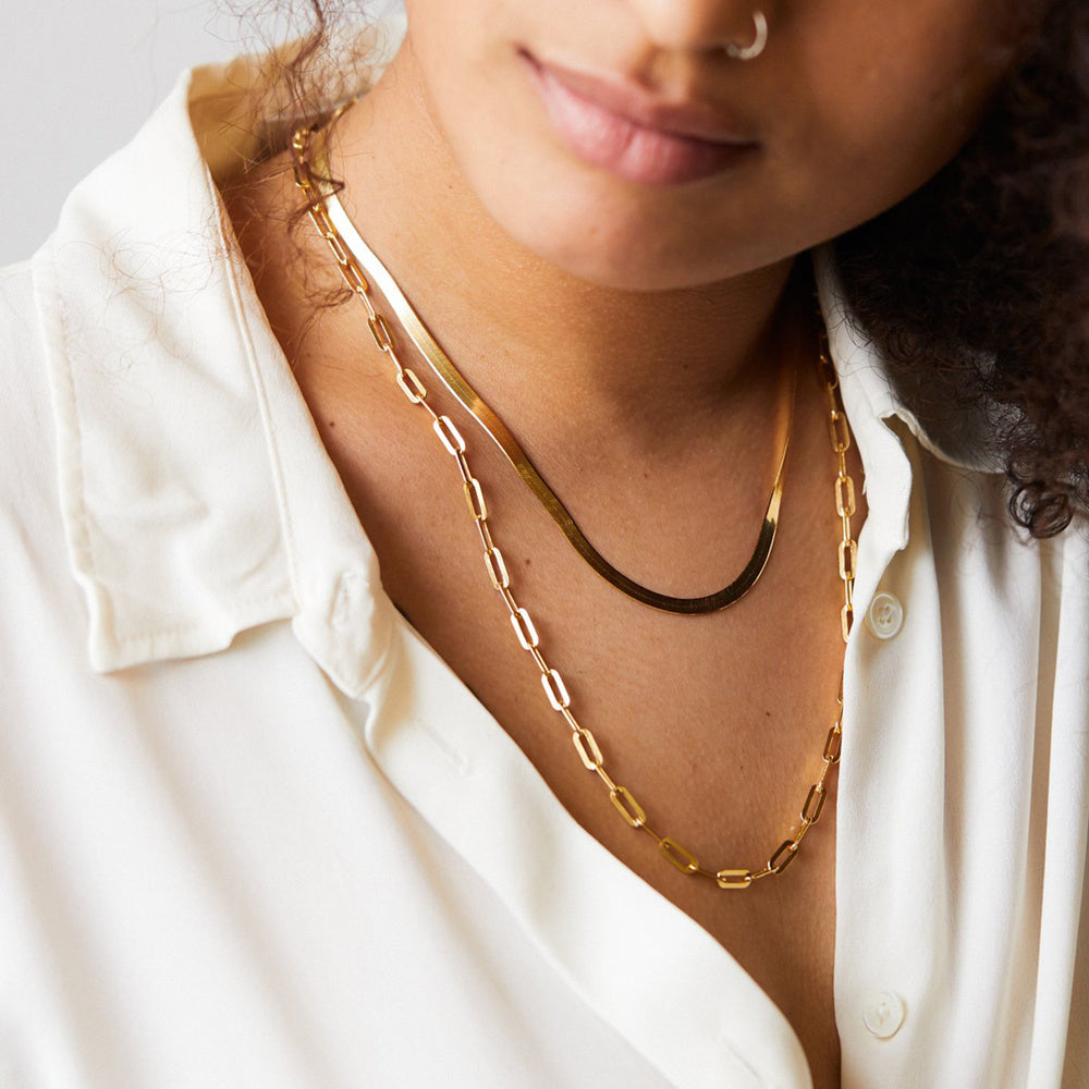 Natural gold-plated chain necklace