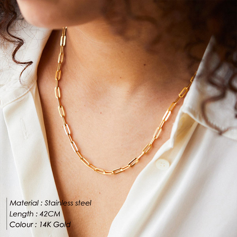 Natural gold-plated chain necklace
