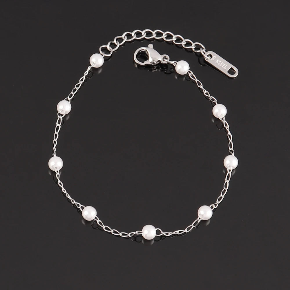 Fresh Natural White Pearl Bracelet